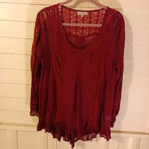 World Market Lace Top Boho Fairy Grunge Whimsigoth Witchy Gypsy Coquette Hi-Lo